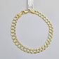 Real 10k Yellow Gold Bracelet Cuban Curb link 8mm 8 Inch Two-tone Cut SOLID mens
