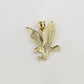 Real 10k Yellow Gold Eagle Charm Pendant Diamond Cut Men Women 10kt