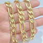 14k Solid Yellow Gold Figaro Chain 10mm 26'' Inches Necklace Real 14kt