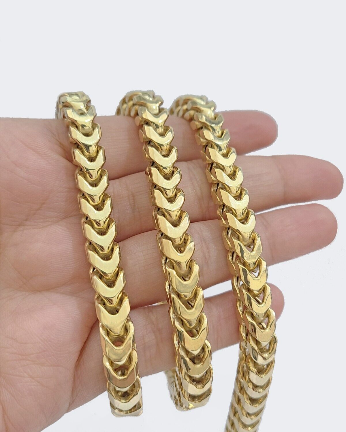 Real 10k Solid Yellow Gold Franco Chain 7mm 26" Inch 10kt Necklace Lobster Lock