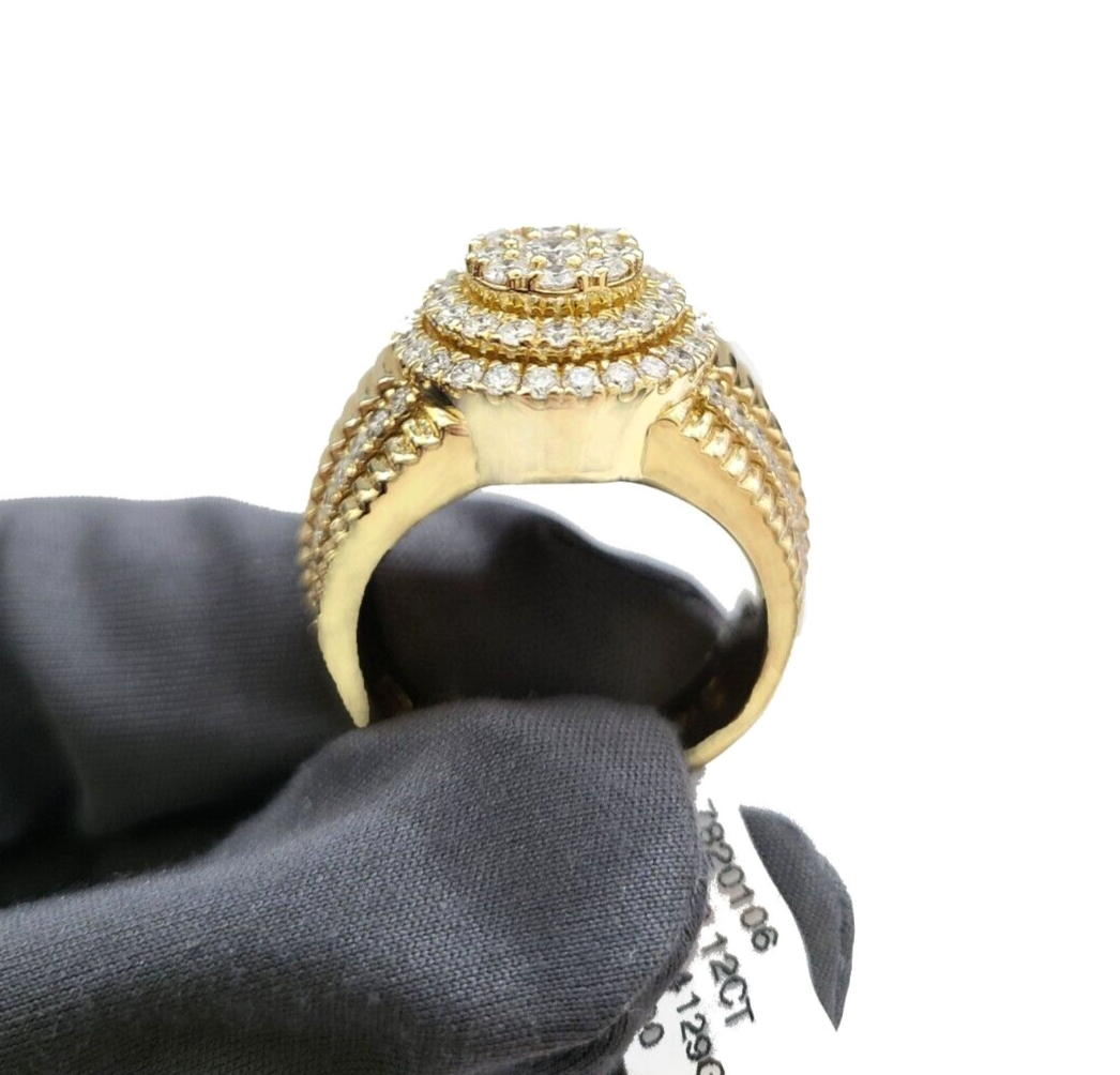 Real 14k Yellow Gold Diamond Ring White Genuine 2.12CT Diamonds 14kt Size 10