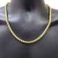 Real 10k Yellow Gold Box Byzantine Necklace 5mm 22" inch Unisex 10kt Chain