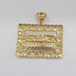 Real 14k Gold Nugget Last Supper Charm  2.6 inch 14kt Yellow Gold