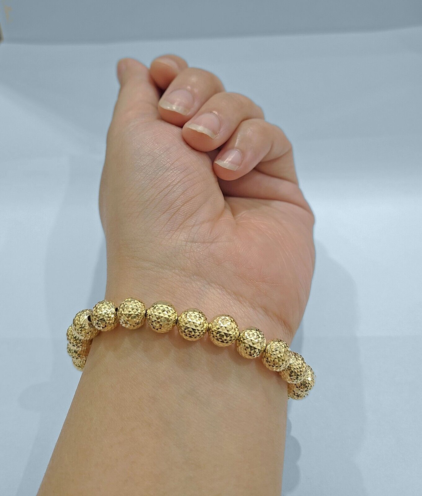 Real 10k Yellow Gold 9mm Moon Cut Bracelet 8''inch 10kt Unisex