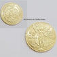 Centenario Coin Charm Solid 10k Yellow Gold 50 Pesos 1947 Centenaro With Bezel