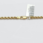 Real 10k Yellow Gold 3mm Rope Chain 26" inch Necklace Praying Hand Charm Cross