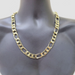 Real 10k Solid Yellow Gold Necklace 13mm Figaro Chain 24'' inches Unisex