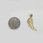 Real 10k Yellow Gold Diamond Cut Angel Wing Charm Pendant 10kt Men Women
