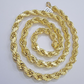 10k Yellow Gold Rope Chain Necklace 24 Inch 8mm Diamond Cuts Men's REAL 10KT