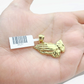 Real 10k Yellow Gold Praying Hand Charm Pendant 10kt for Chain Men Women