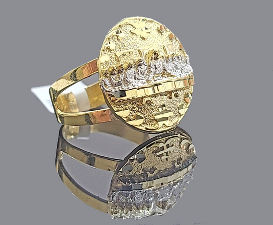 Real 10k Yellow Gold Nugget Last Supper Ring Band Size 12 10kt Gold