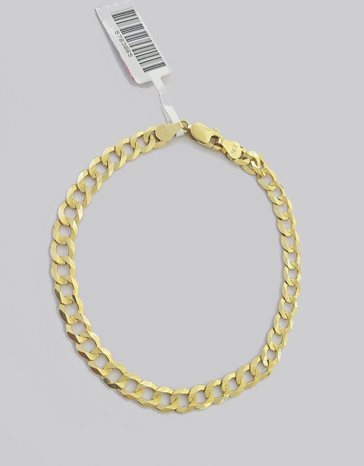 Real 14k Yellow Solid Gold 6mm Cuban Curb Link Bracelet 8'' inch 14kt Unisex