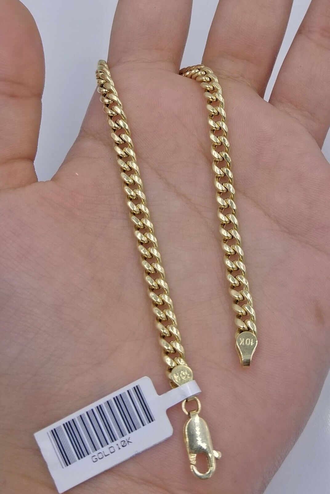 Real 10k Yellow Gold Miami Cuban Link 4mm Bracelet 8" Men Women 10kt