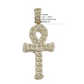 Real 10k Yellow Gold Cross Diamond Charm Pendant 2.5'' Inches Genuine 10kt