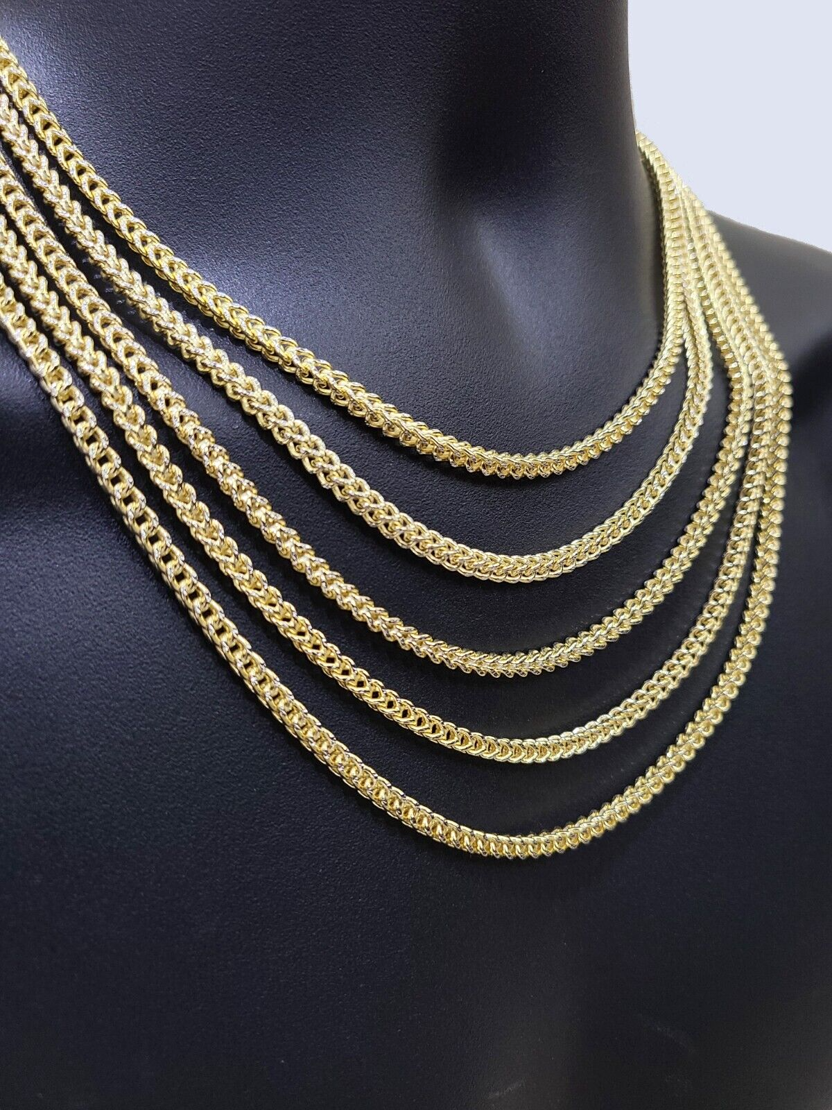 14k Yellow Gold Franco Chain Two-tone Necklace 4mm 20 Inch Diamond Cut 14kt SALE