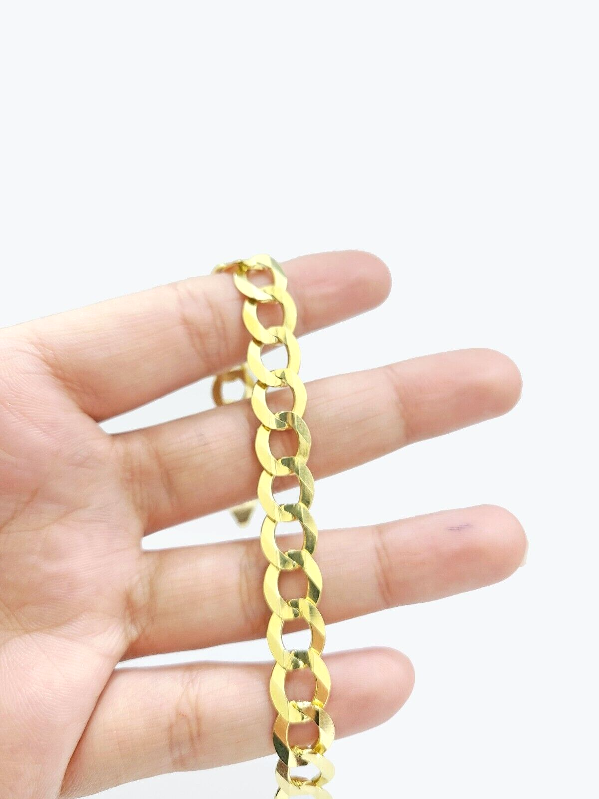 Real 14k Yellow Solid  Gold 9mm Cuban Curb Link Bracelet 8'' inch 14kt Unisex