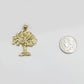 Real 10k Gold Money Tree Charm 1.7 Inch Pendant 10kt Yellow Gold