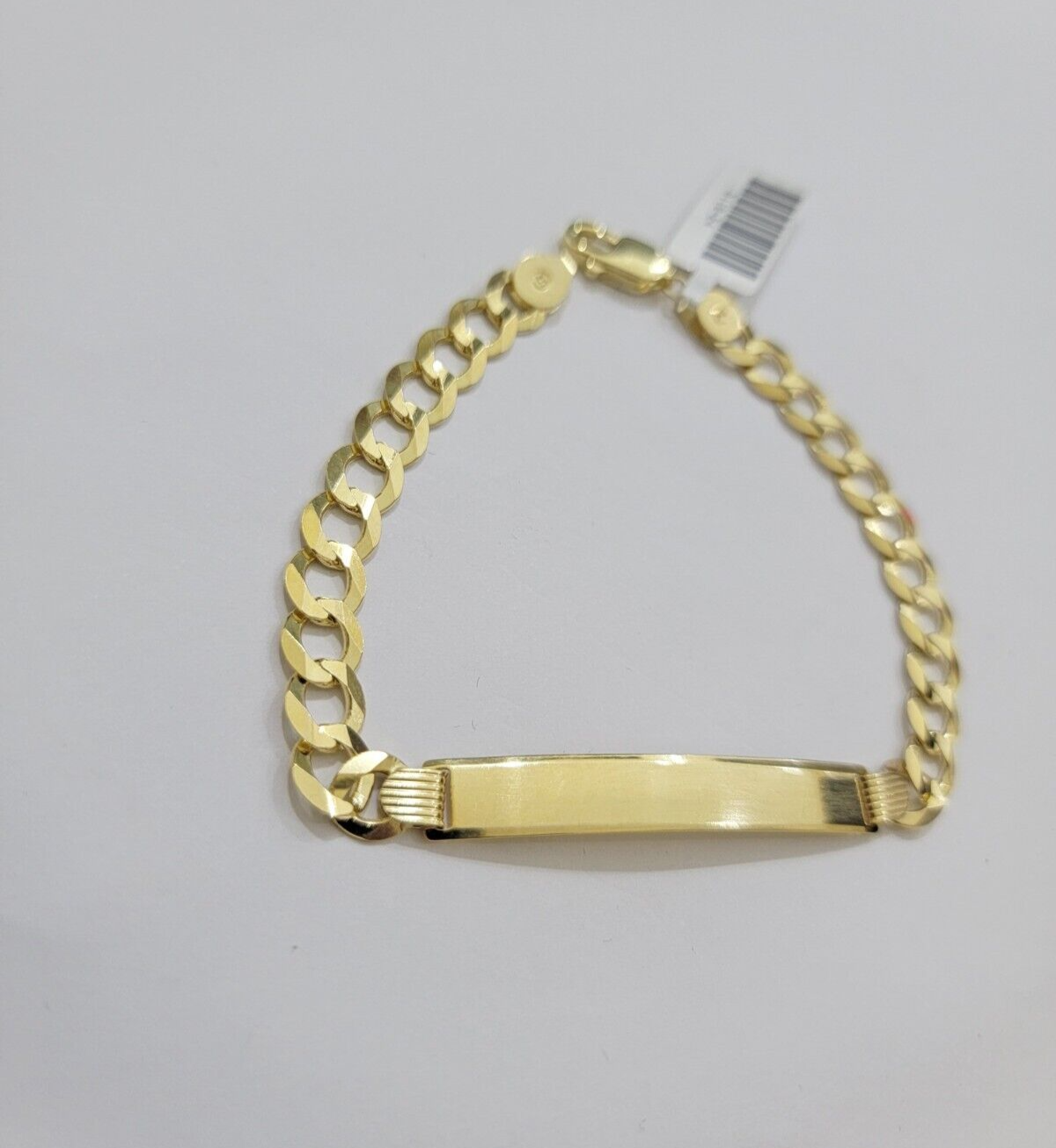 10k Gold Bracelet ID Cuban Curb Link SOLID 10kt Yellow Gold 7mm 8 Inches REAL