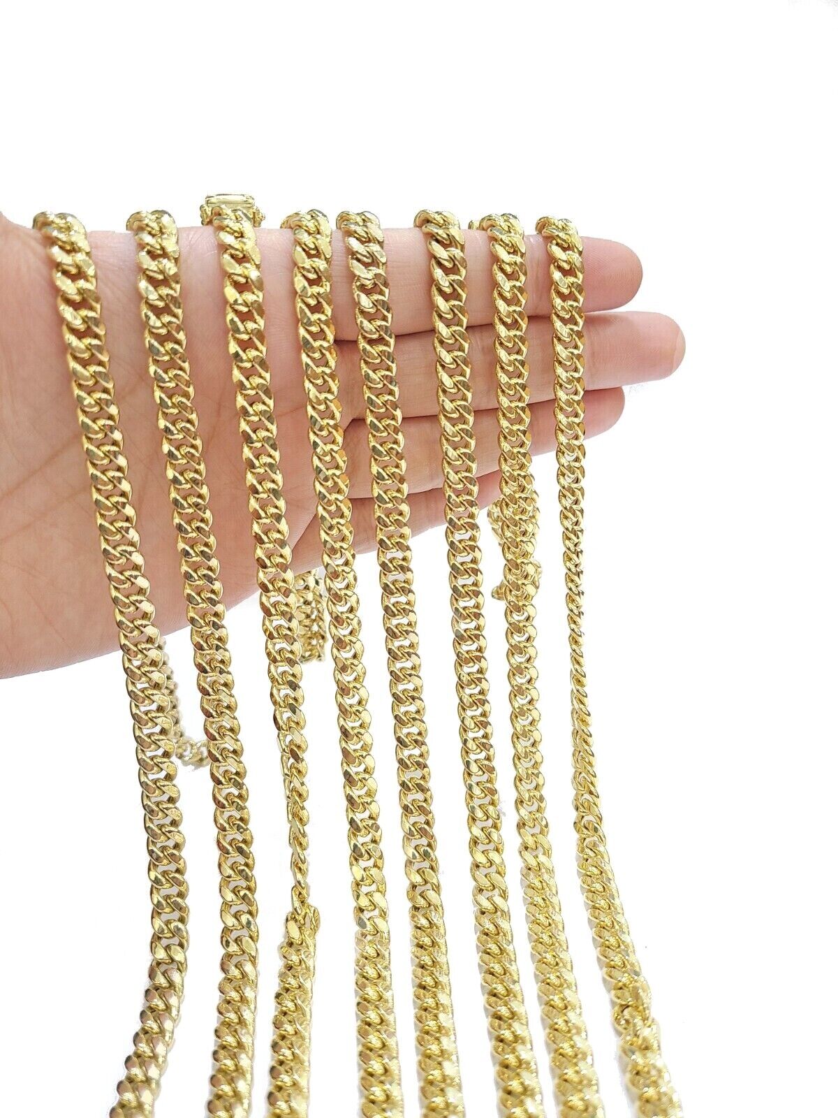 Real 10K Yellow Gold Miami Cuban Chain 6mm Necklace  20-30'' Inches Box 10kt