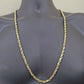 Real 10k Yellow Gold Necklace Rope Chain 6mm 30" inch 10kt Men's Chain For Charm