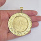 Centenario Coin Charm Solid 10k Yellow Gold 50 Pesos 1947 Centenaro With Bezel