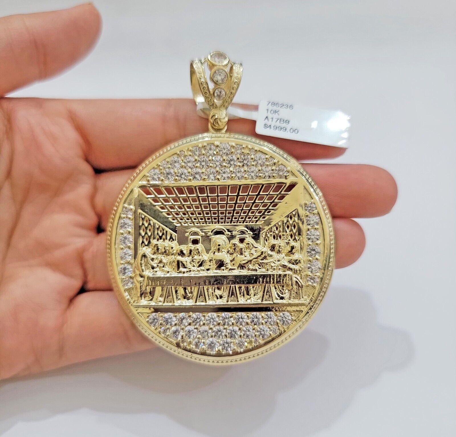 Real 10k Gold Charm Pendant Last Supper Circle Charm 10kt Yellow Gold –  GoldBar Jewelers