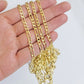 Solid 14k Yellow Gold Figaro chain Necklace 24 Inch 3.5mm Men's STRONG REAL 14kt