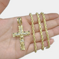 Real 14k Yellow Gold Cross Charm Rope Chain 4mm 20'' Necklace Pendant 14kt Jesus