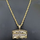 Real 10k Yellow Gold Rope Chain 24" inch Necklace And Charm Last Supper Pendant
