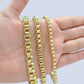 Real 10k Yellow Gold 8mm Box Byzantine Bracelet 8" inch 10kt Unisex Men Women