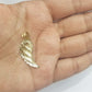 Real 10k Yellow Gold Diamond Cut Angel Wing Charm Pendant 10kt Men Women