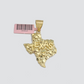14k Yellow Gold Rope Chain 24'' Inch Necklace Texas Map Charm Pendant Real 14kt