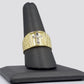Real 10k Gold Men's Ring Cross size 10. 5 Yellow Gold Male Casual Pinky Band