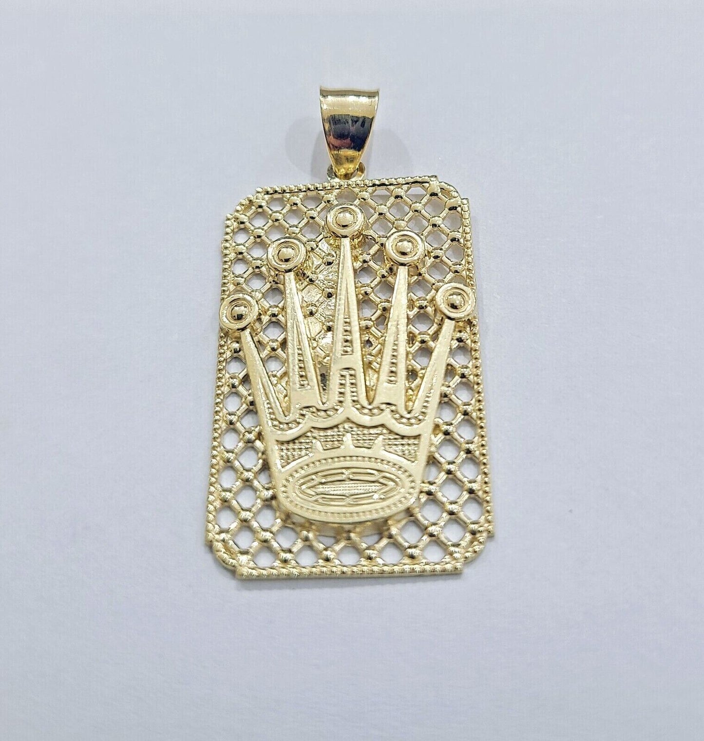 Real 10k Gold Crown Charm Pendant 10kt Yellow Gold Men