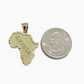 10k Yellow Gold Africa Map Miami Cuban Chain Charm Pendant 18 Inch Necklace SALE

