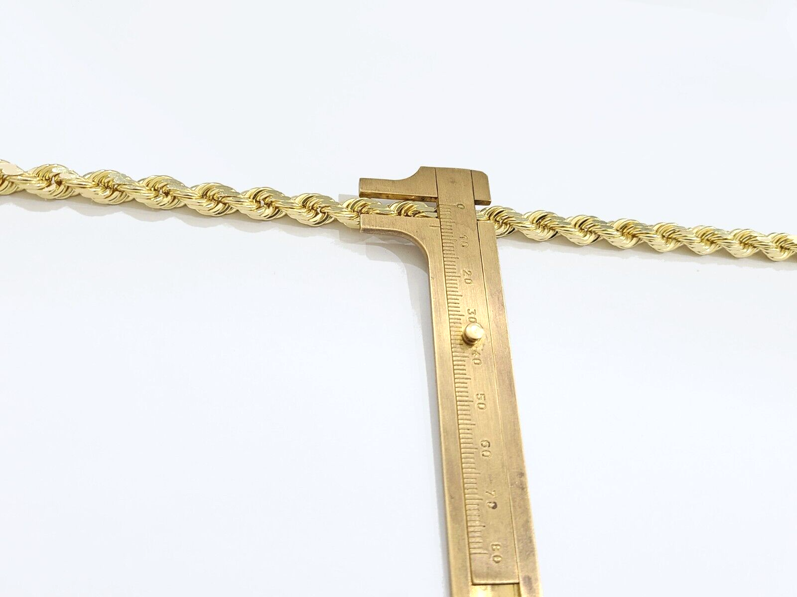 Real 14k Solid Yellow Gold Necklace Rope Chain 7mm 24" Inch 14kt Chain Unisex