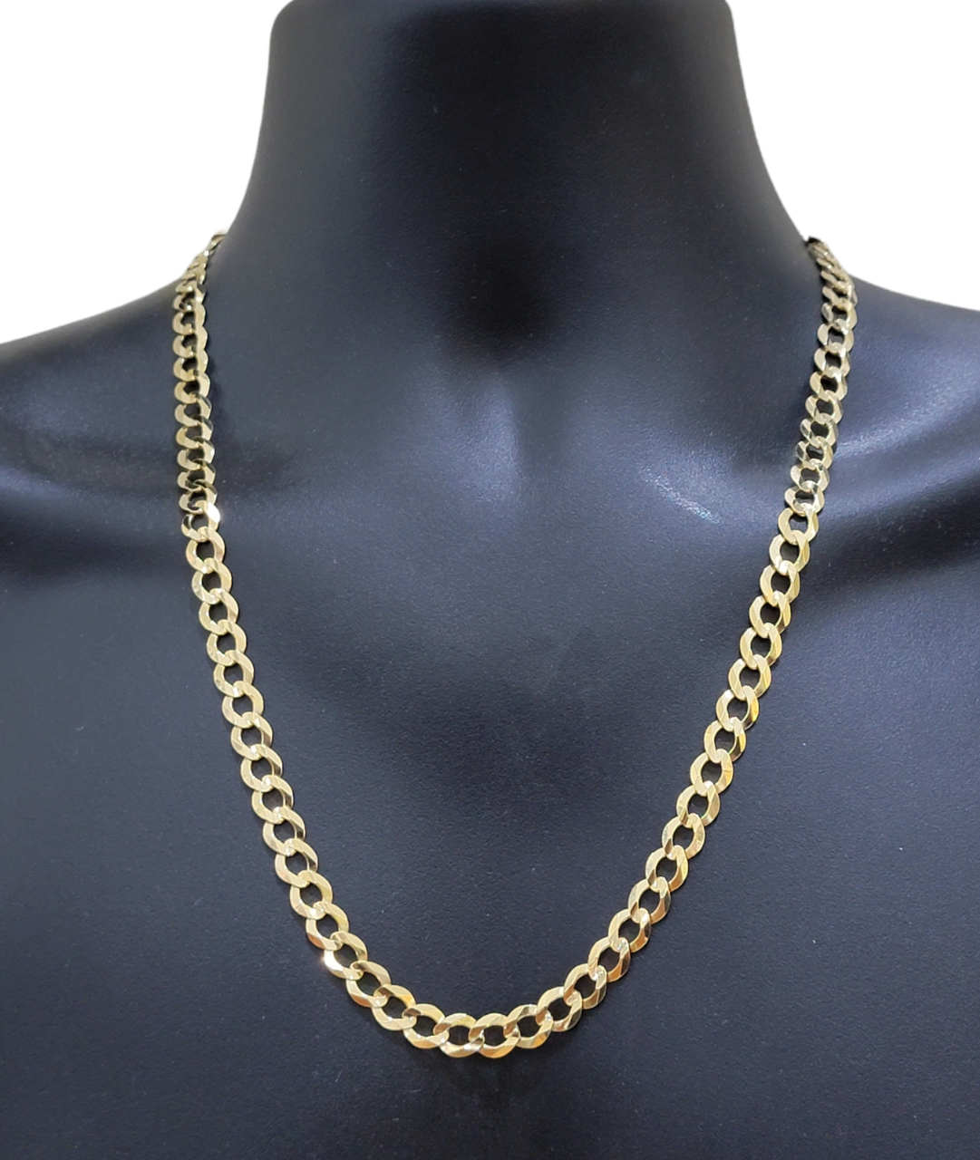 Real 10k Yellow Gold Solid Necklace Cuban Curb Link Chain 9.5mm 24" inch For Men