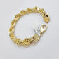10mm Rope Bracelet 8 Inch Mens Solid 10k Yellow Gold With Diamond cuts REAL 10KT