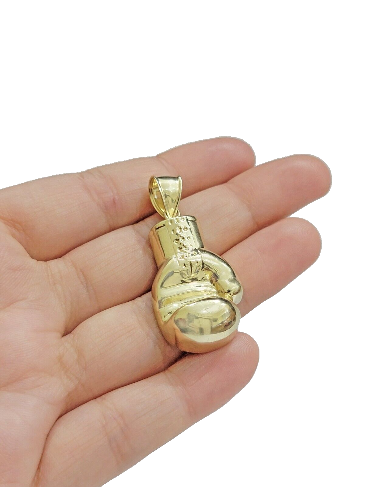 10k Yellow Gold Boxing Glove Charm Pendant 1.5Inch Chain Necklace SALE Real 10kt