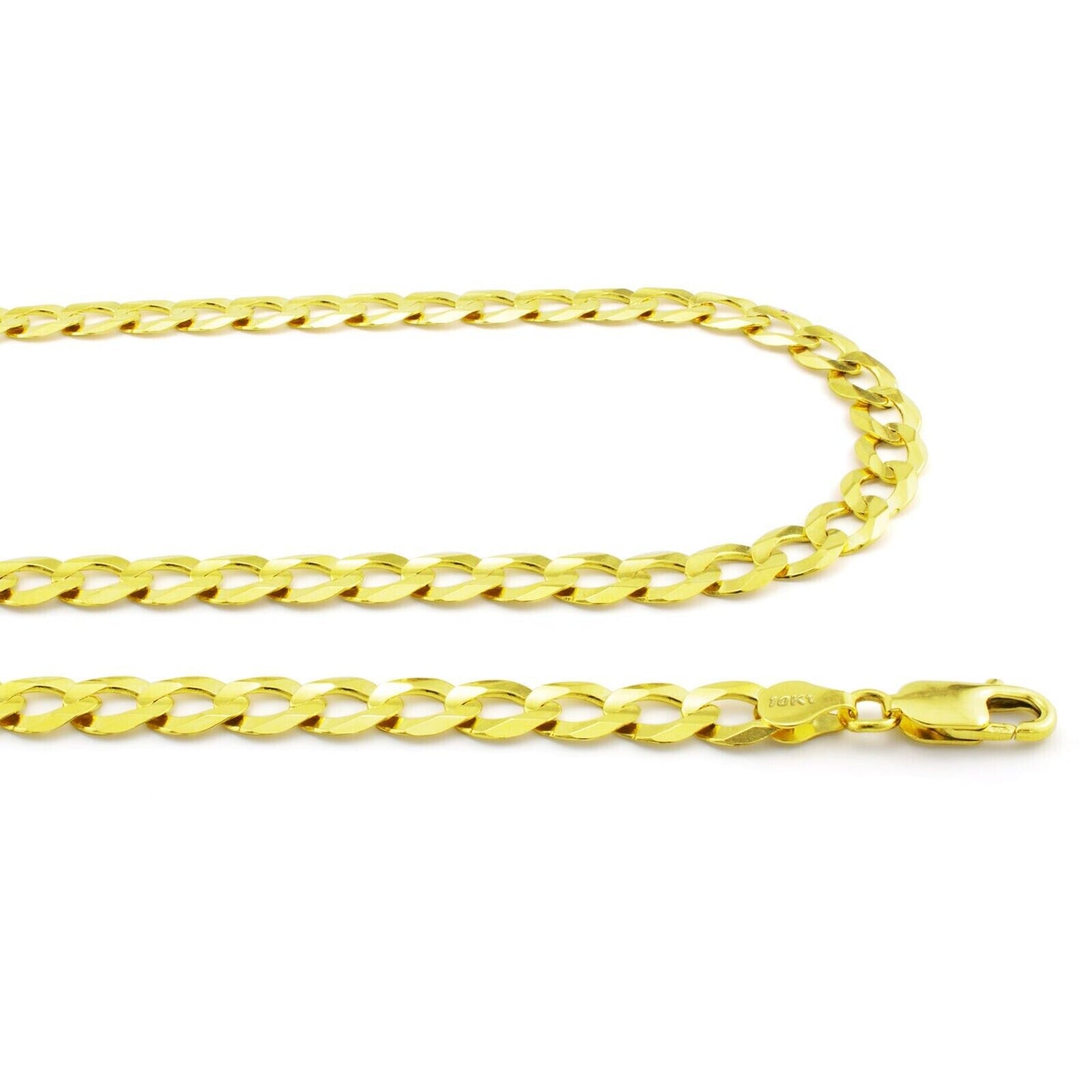 10k Yellow Gold Cuban Curb Link Chain 8mm Necklace 28'' Real 10kt Lobster Lock