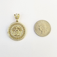 Real 10k Gold Circular Charm 10kt Yellow Gold Pendant Men Women