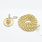 Real 10k Yellow Gold  Rope Chain 28'' Necklace Lion Head Charm Diamond Pendant