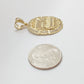 Real 10k Gold Circle Charm Last Supper Pendant 10kt Yellow Gold for Chain Men