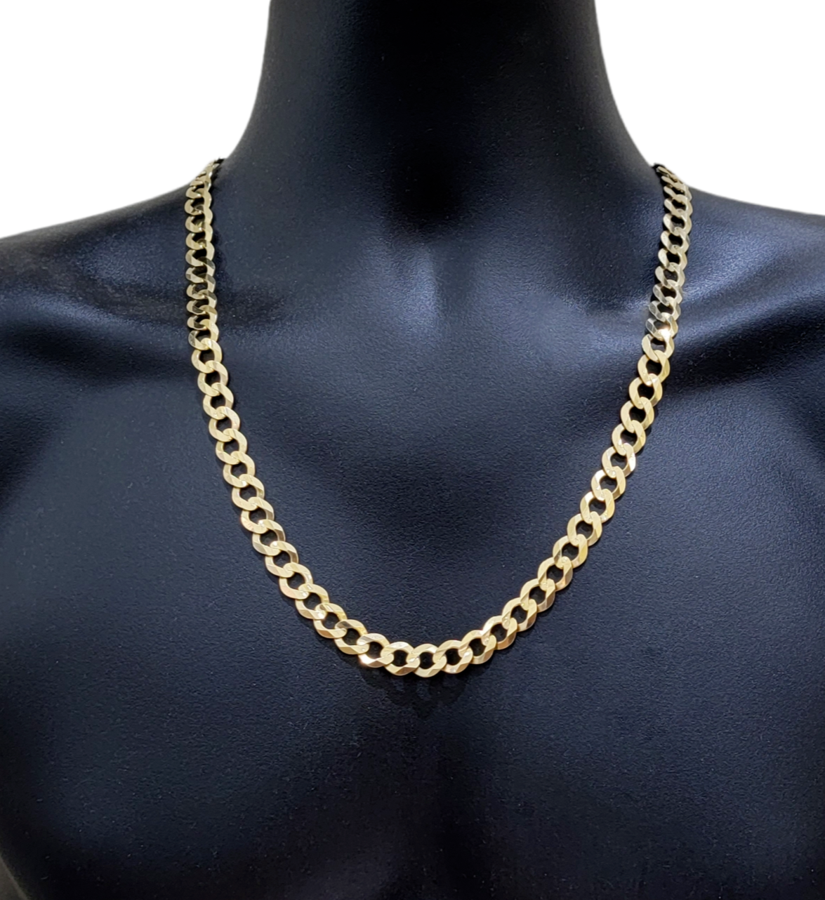 Real 10k Gold Chain Cuban Curb Link 18 Inch 10mm Solid 10kt Yellow Gold Necklace