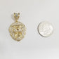 Real 10k Yellow Gold Charm Lion Head Pendant 10kt Gold