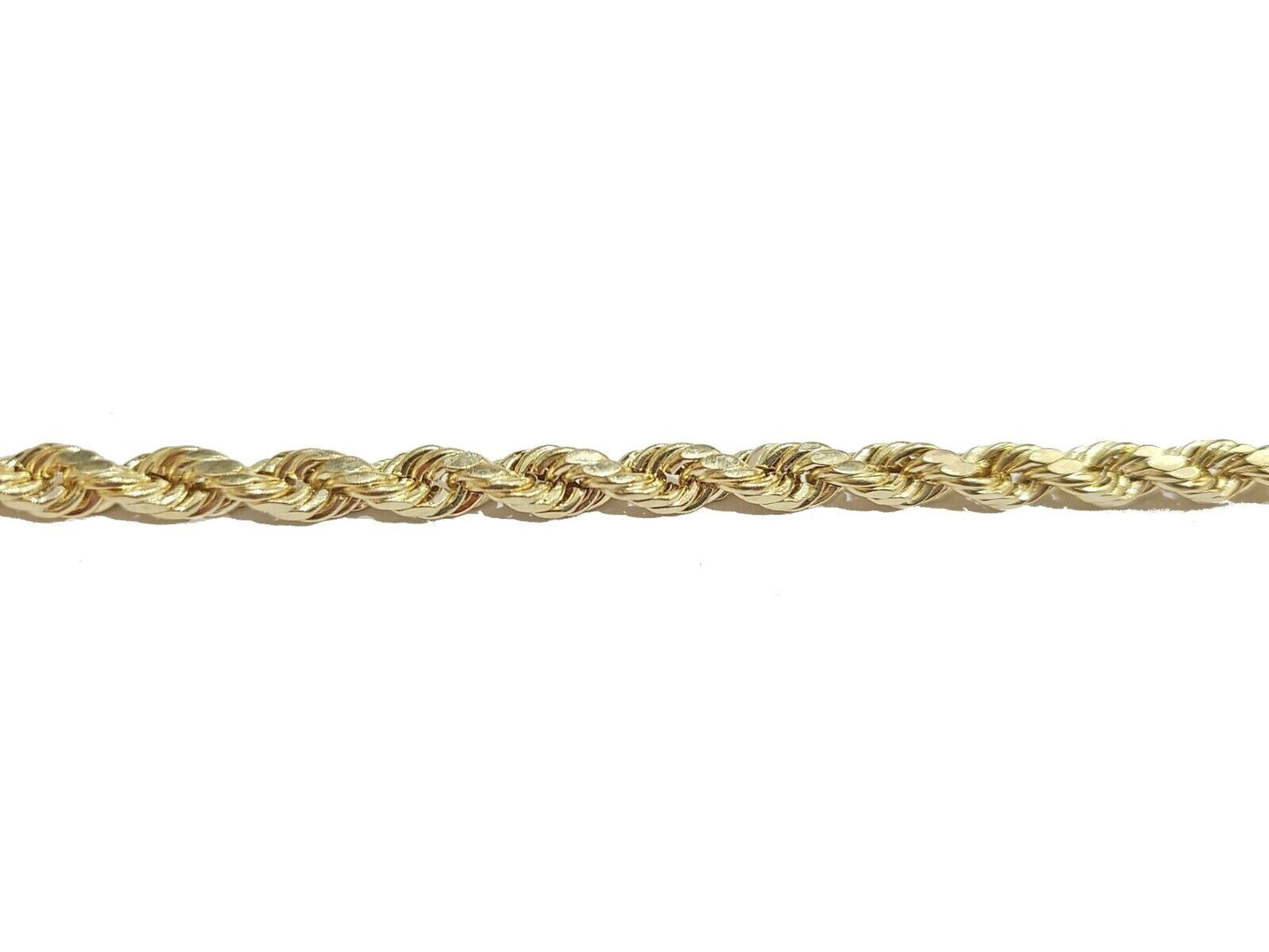 Real 10K Yellow Gold Rope Chain 6mm  Necklace  20-30'' Inches Lobster Lock 10kt