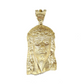 Real 10k Gold Jesus Head Charm Pendant 2'' Inch 10KT Yellow Gold