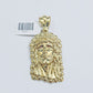 Real 10k Gold Jesus Head Charm Pendant 2'' Inch 10KT Yellow Gold