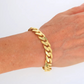 Real 10k Yellow Gold Bracelet 13mm 8 Inch Royal Monaco Cuban Link Mens Box Clasp