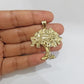 Real 10k Gold Money Tree Charm 1.7 Inch Pendant 10kt Yellow Gold